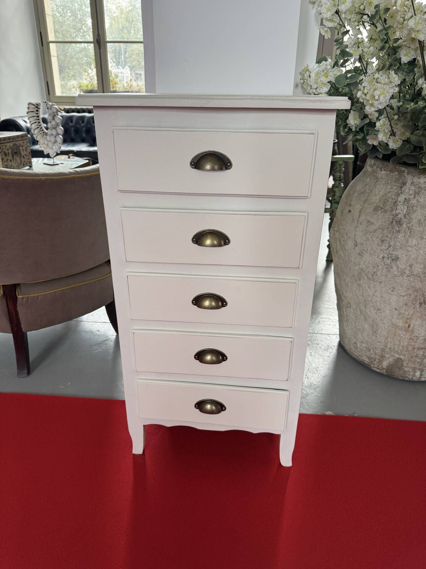 Patinated wooden chest of drawers