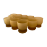 Lot de 12 verres dépolis couleur ocre