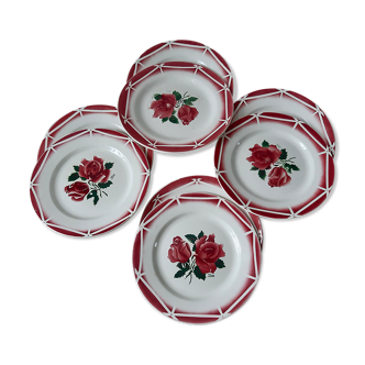 Lot de 8 assiettes plates Digoin Sarreguemines modèle Cibon