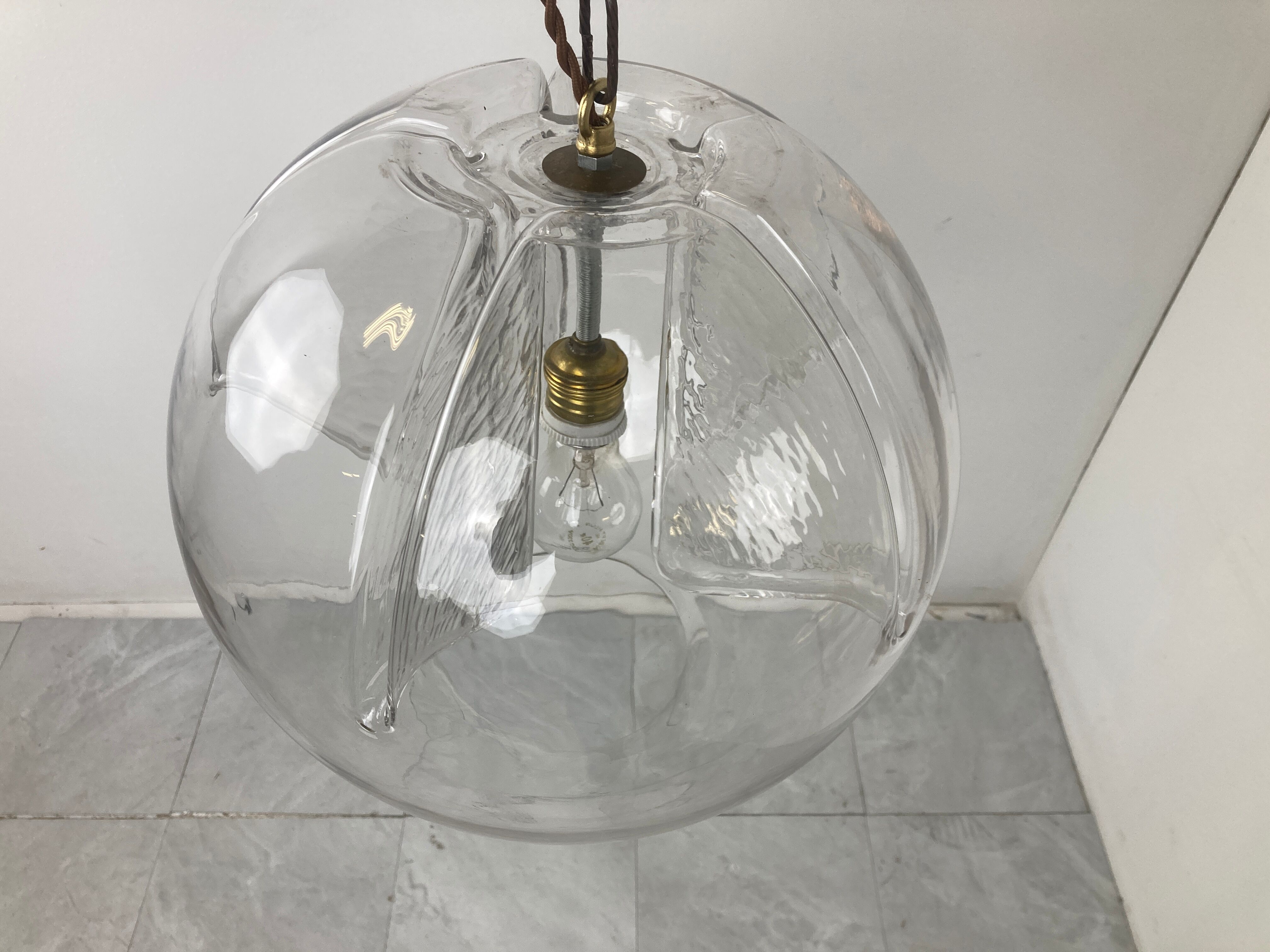 Suspension en verre par Peil et Putzler, années 1970