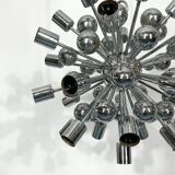 Lustre Sputnik chromé vintage par Reggiani Italie années 1970