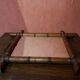 Old wooden mirror bamboo style decoration 38x45 vintage