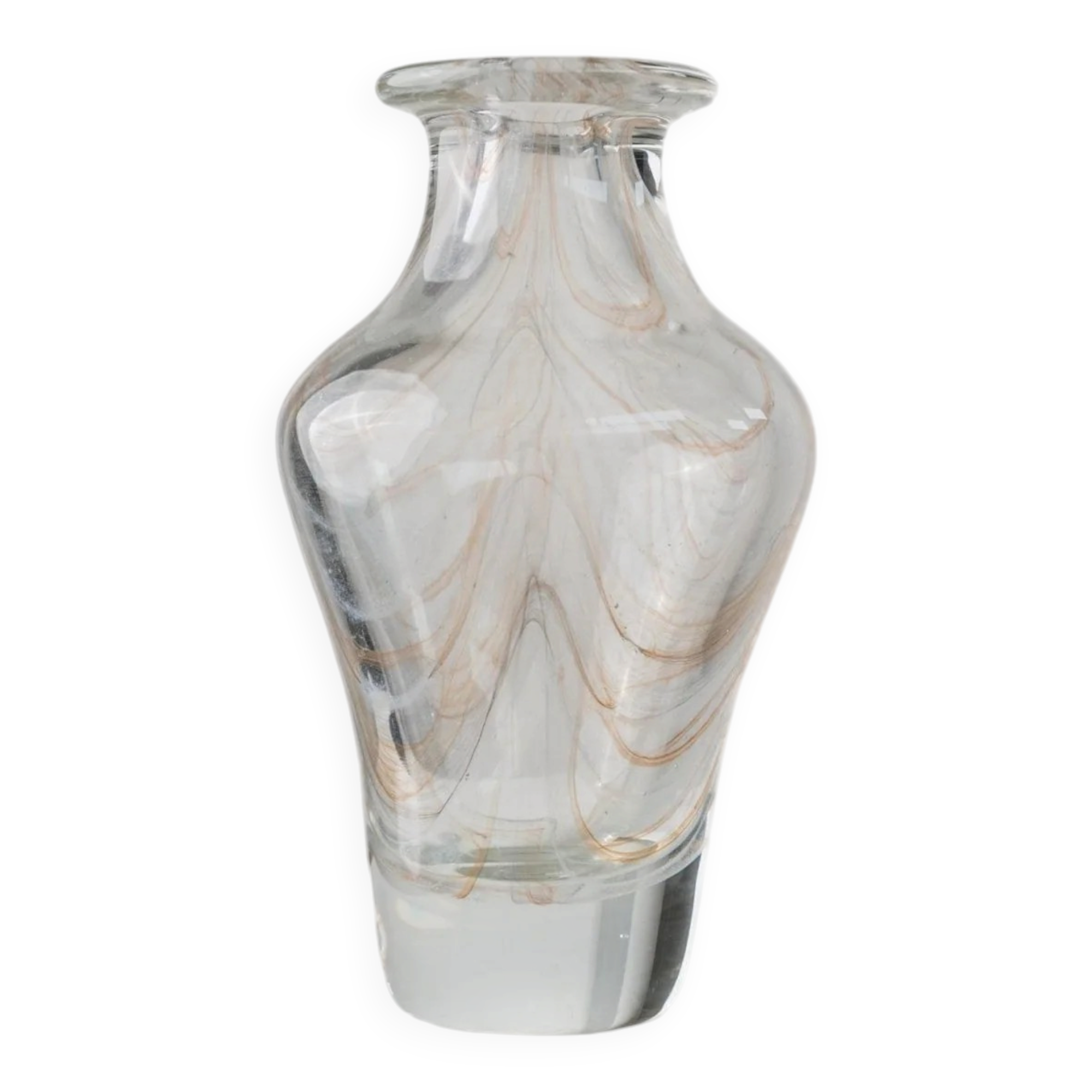 Vintage Murano glass vase - subtly swirled transparent glass - Italy 1970s - table decoration, gift idea
