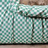 2-seater sofa in checked fabric, France, 1980