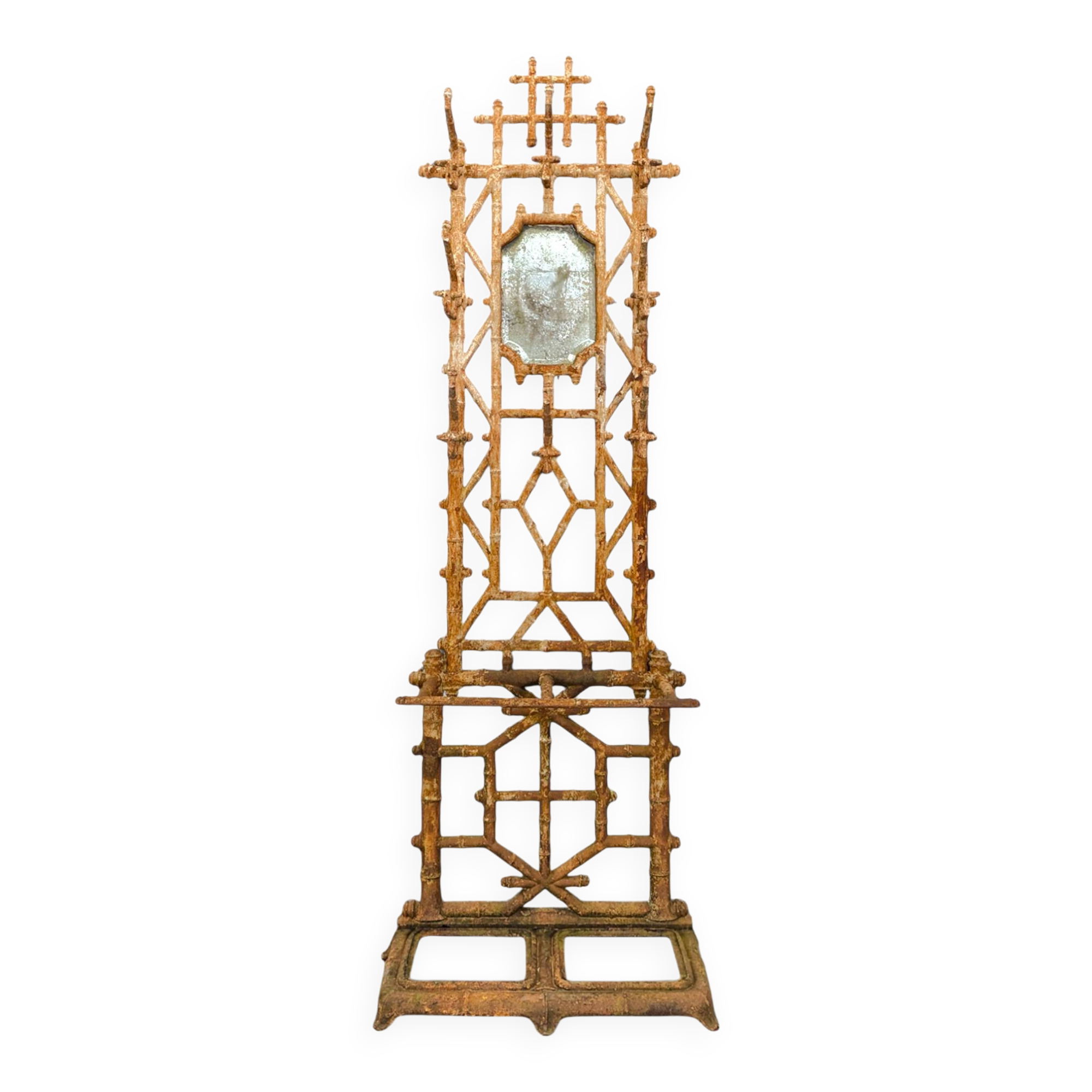 Cast iron and faux bamboo locker by Deville Pailliette, 1900