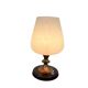Lampe de table vintage en verre avec base en bois