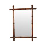 Antique Wooden Faux Bamboo Mirror Facet Cut France 58x78cm