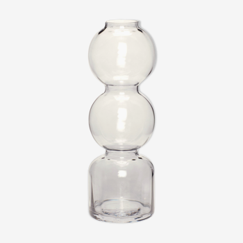 Vase en verre transparent gris clair 35cm