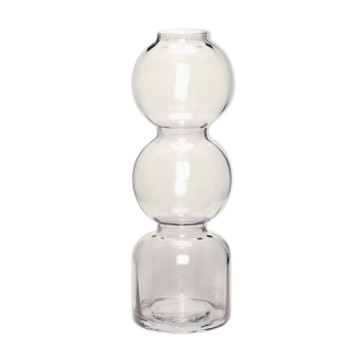 Light grey transparent glass vase 35cm