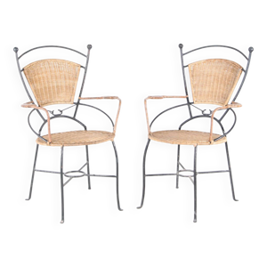 paire de fauteuils en - rotin