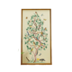 Vintage bird embroidered paint with wooden frame