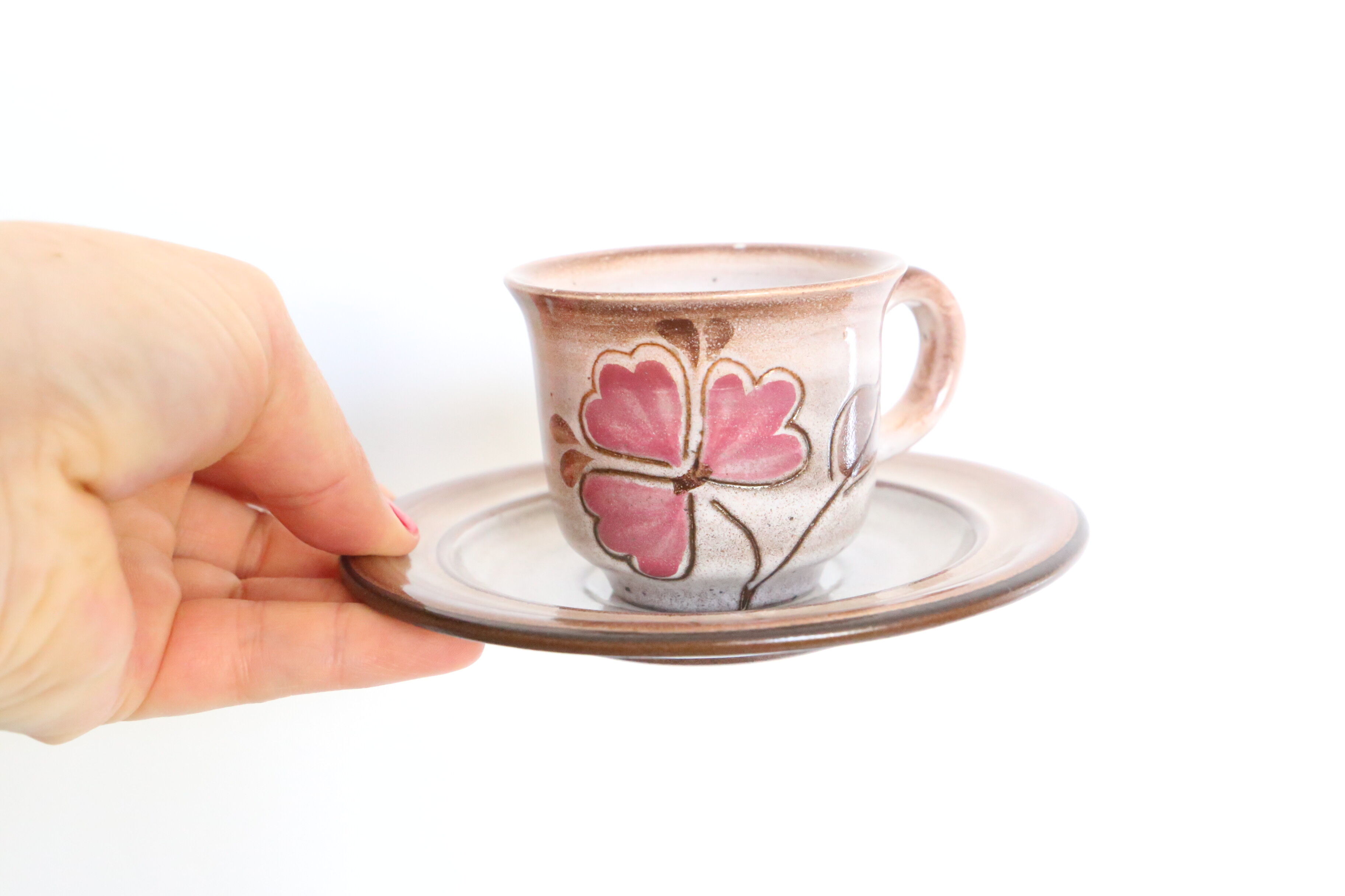 Set de 6 tasses et sous tasses Niderviller, vintage