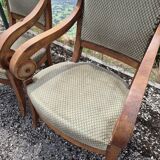 Pair of armchairs with Empire Restoration handles 1900s