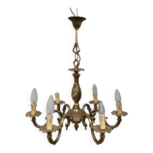 lustre laiton à 6 branches