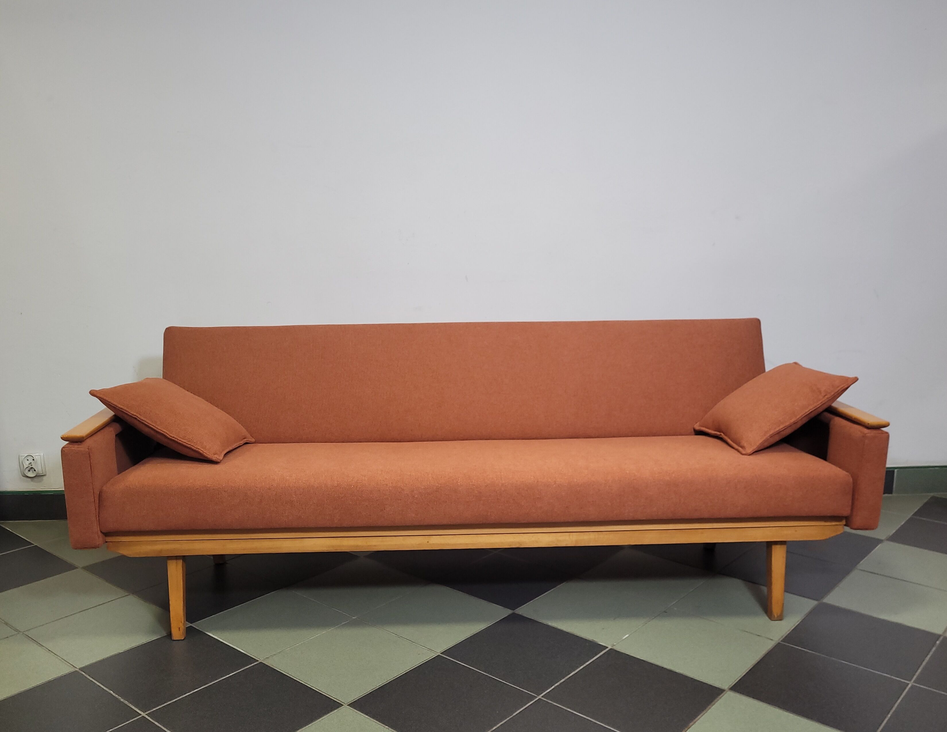 Mier Topolčany Design reclining sofa Czechoslovakia 1960s.