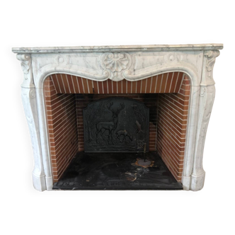 Louis XV Carrara marble fireplace