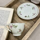 Set of 12 purple floral coffee cups in Limoges porcelain - Théodore Haviland