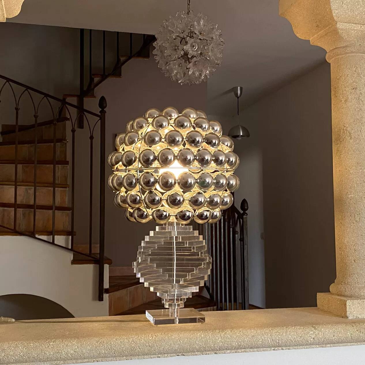 Vintage plexiglass kinetic lamp. 1980
