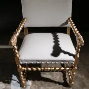 Gold and grey château armchair