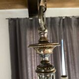 Neo-classical chandelier silver metal
