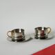 Duo of double-walled stainless steel espresso cups Made in Italy, Design 1970