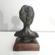 Woman bust in plaster antique bronze effect circa 1960