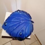 Leaf tray fruit basket in blue glass