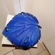 Leaf tray fruit basket in blue glass