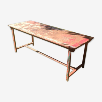Industrial folding table steel of the army of the 1950s