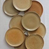 9 vintage stoneware dessert plates