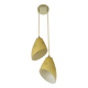 Vintage pendant light Art Deco redesign mustard yellow glass hanging lamp