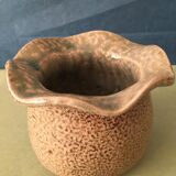 Vase corolle en grès motif floral