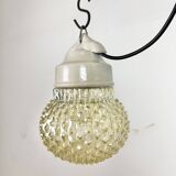 Vintage White Porcelain Pendant Light, 1970s