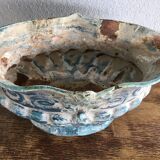 Planter blue enamelled cast late XIX early XX