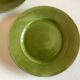 Set of 6 plates in green faience 1960