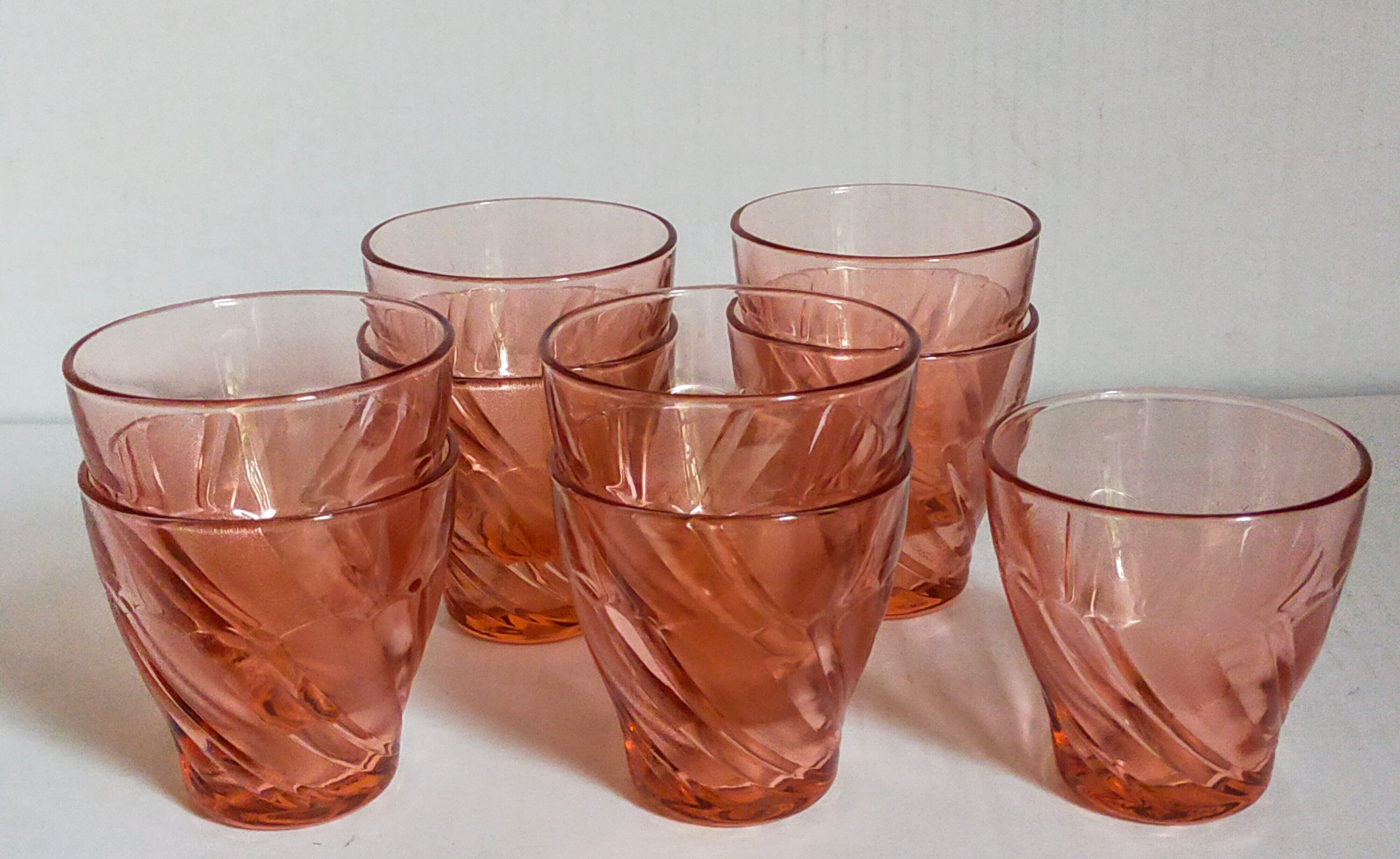 Nine Vereco glasses in Rise glass 80s
