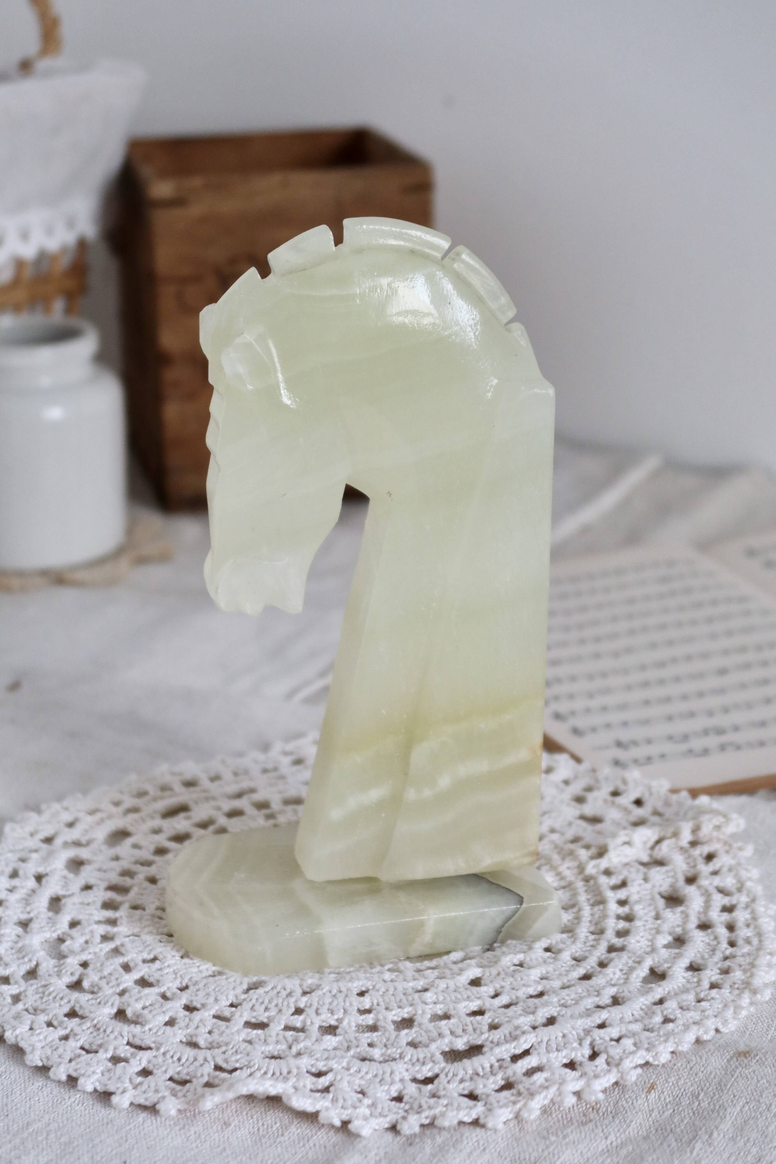 Vintage Onyx Bookend - Horse