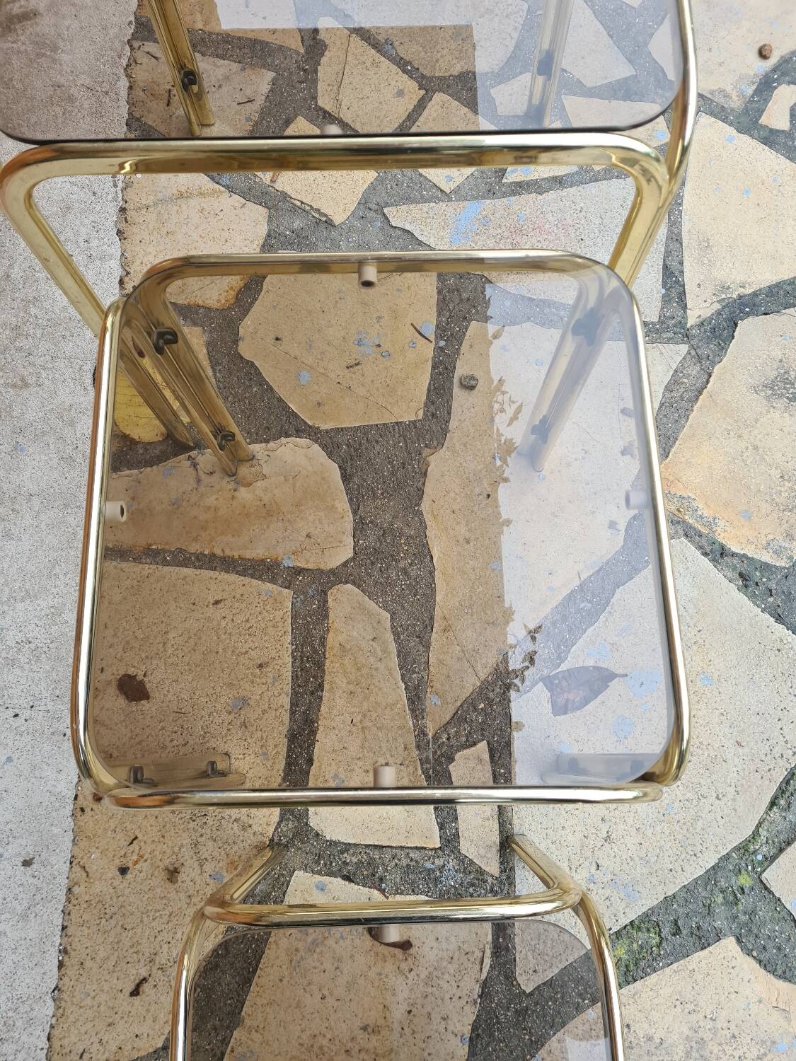 Vintage nesting coffee table