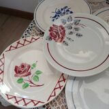 13 mismatched antique dessert plates