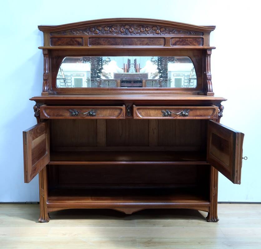 Walnut Sideboard, Art Nouveau – 1900