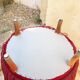 Paire de fauteuils crapaud velours rouge