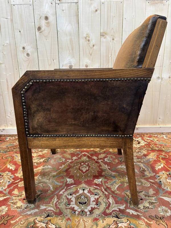 Art Deco Leather Armchair