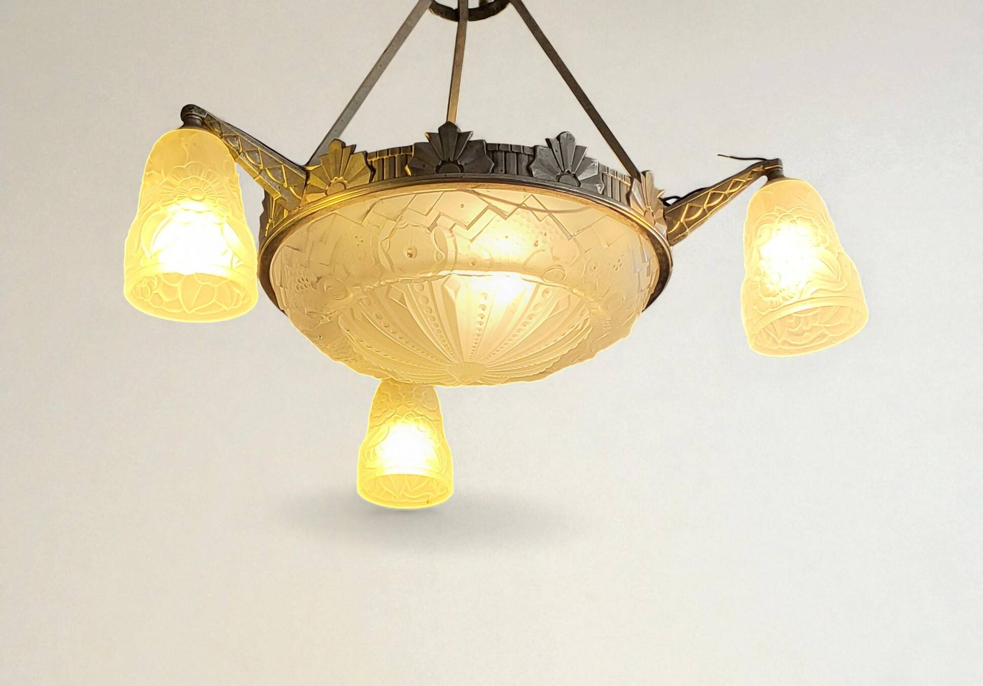 Lustre Art Déco Muller Frères Lunéville 1930