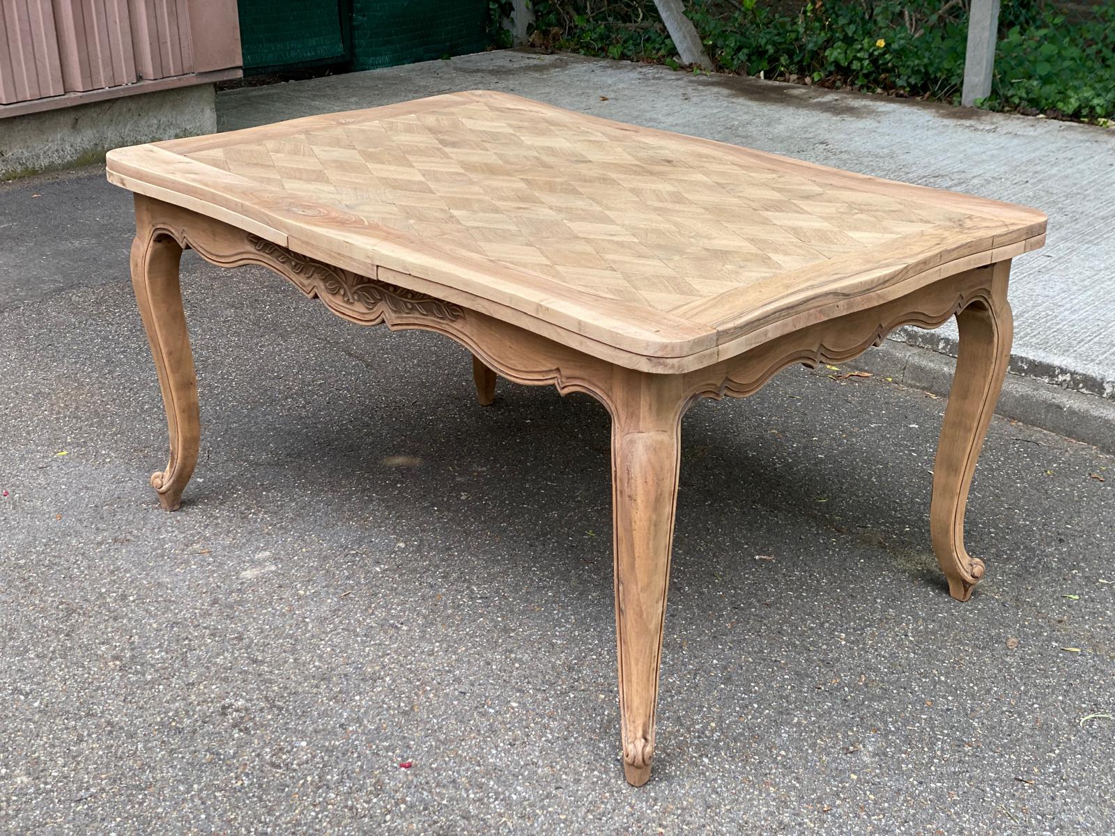 Renovated Louis XV extendable dining table walnut 265cm