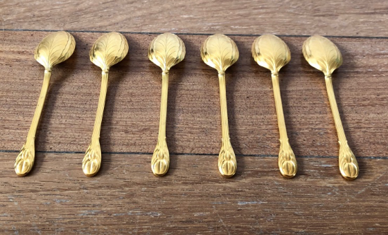 Lot of 6 golden spoons