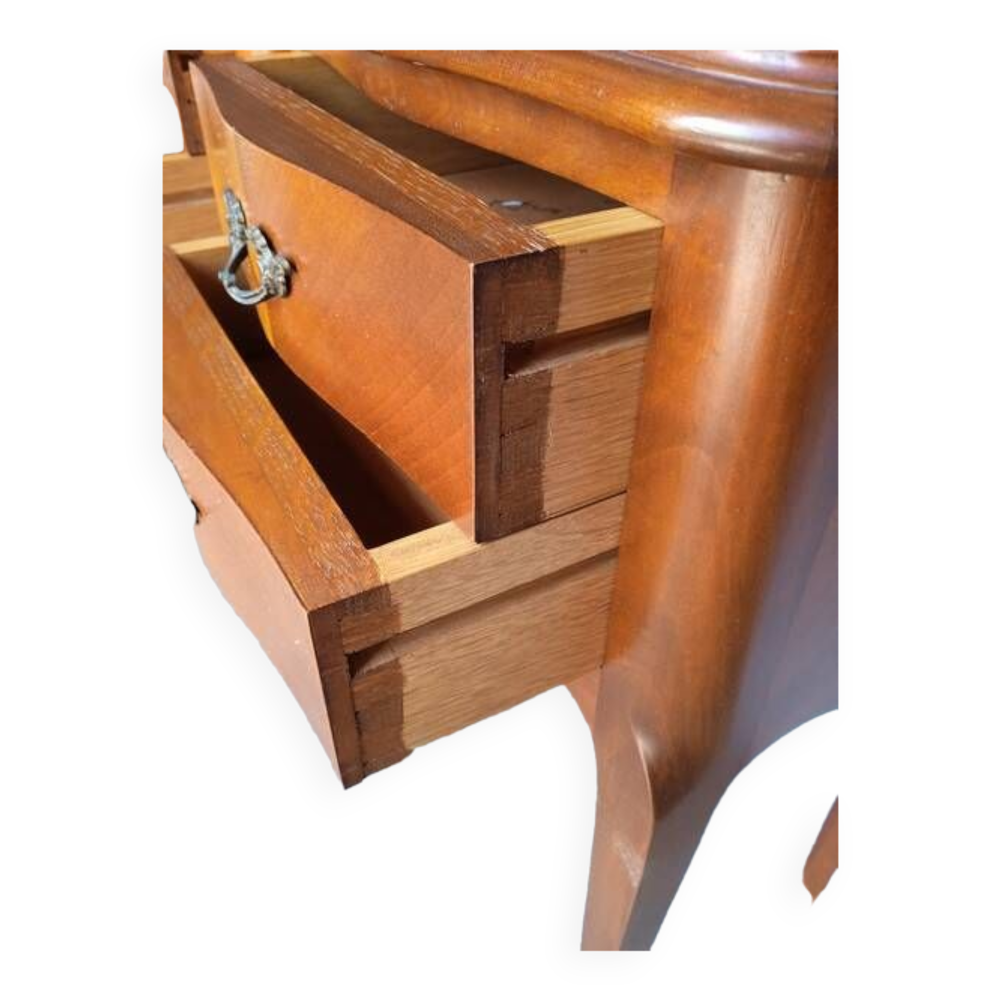 Pair of bedside cherry and bronze