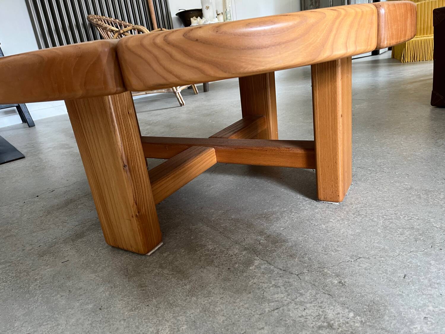 François Sénac solid elm coffee table