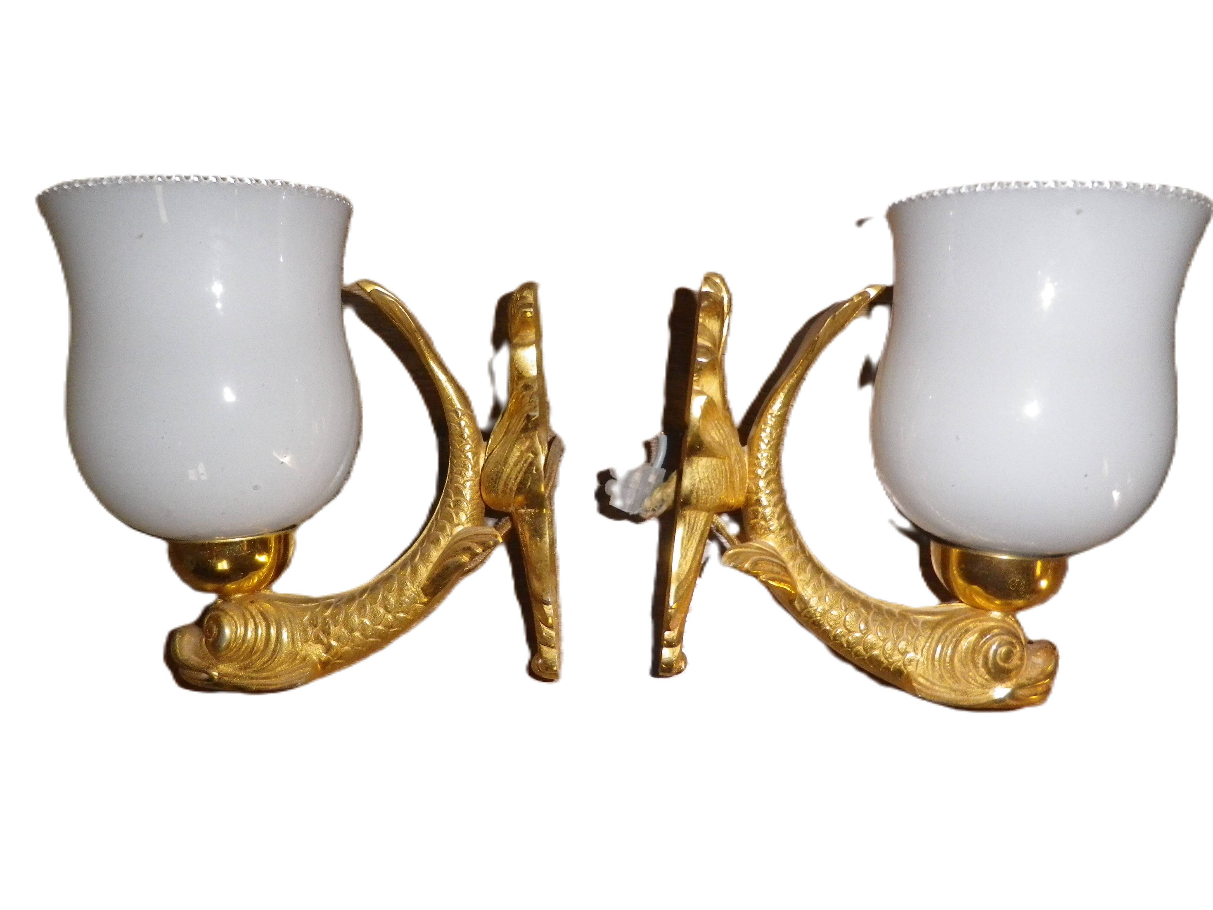 chandelier and its golden bronze brass wall lights