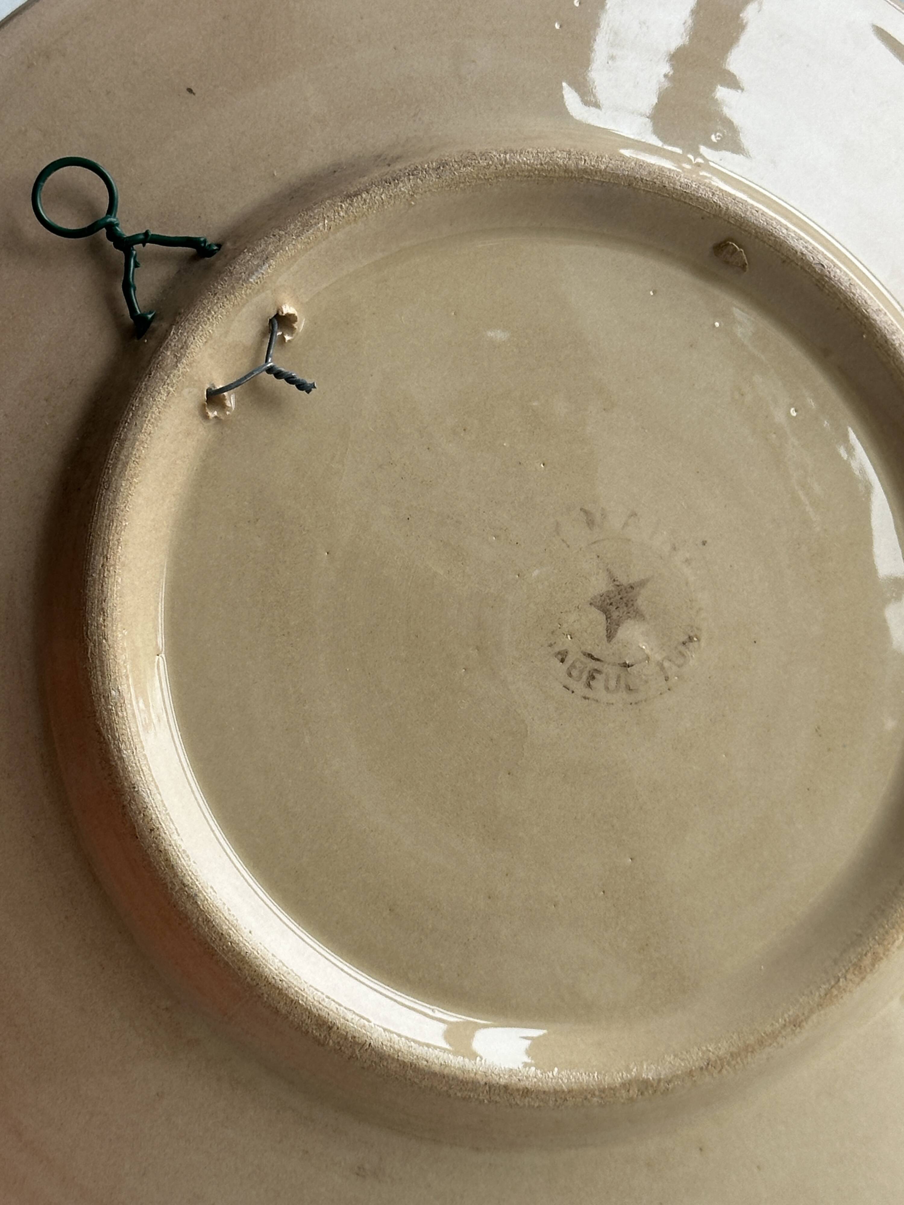 Decorative ceramic plate from Nabeul, Tunisia.