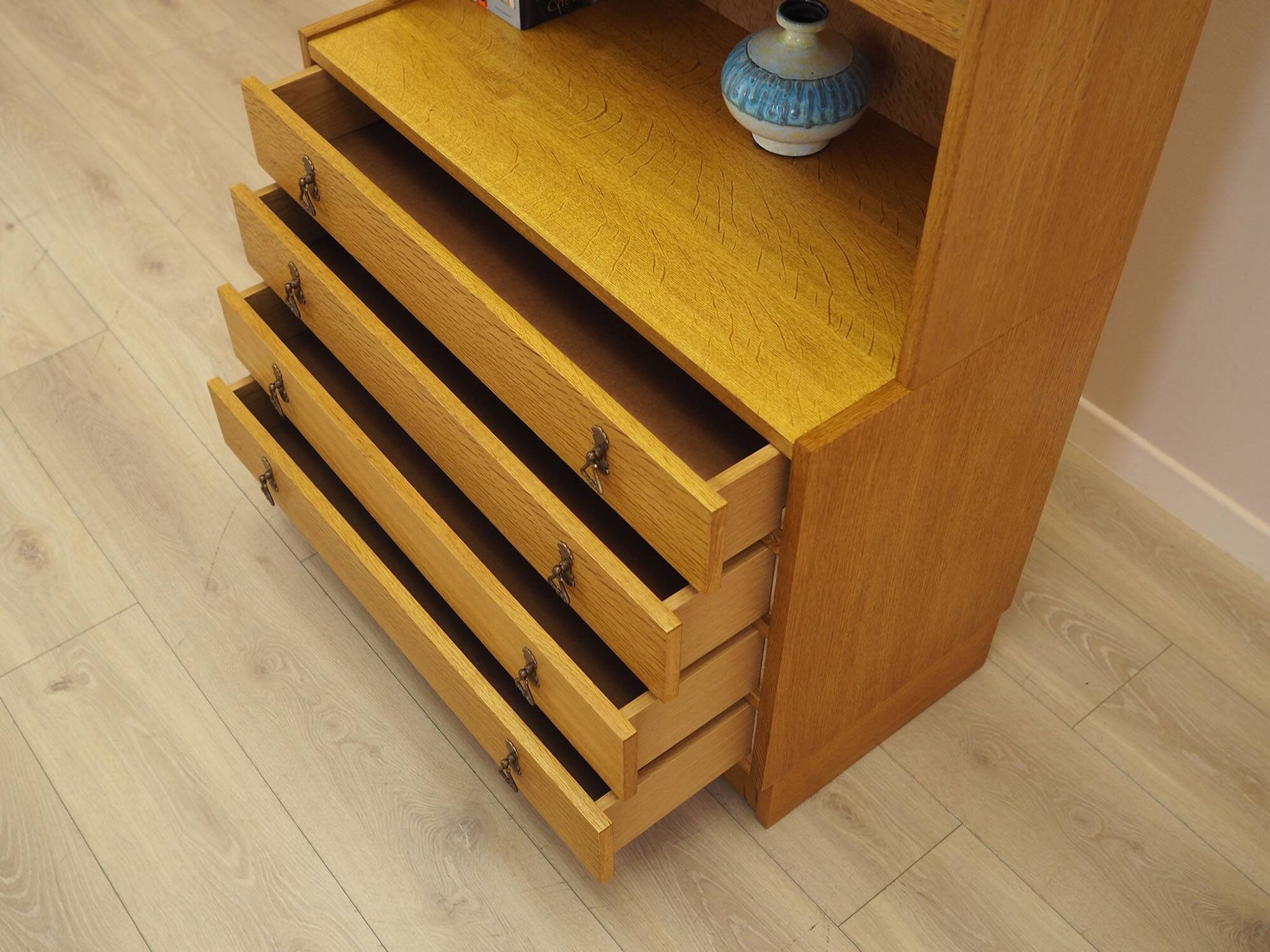 Danish Oak Bookcase with Drawers, 1960s